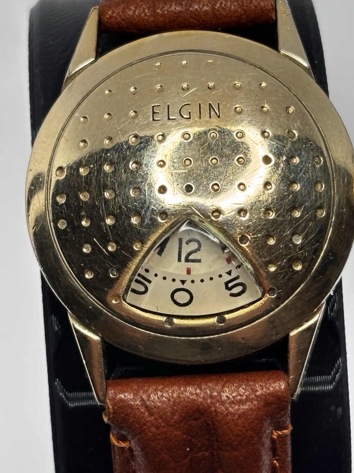 Rare Vintage 1957 Elgin Golf Ball Jump Hour Direct Read Watch USA Cal 717 Runs