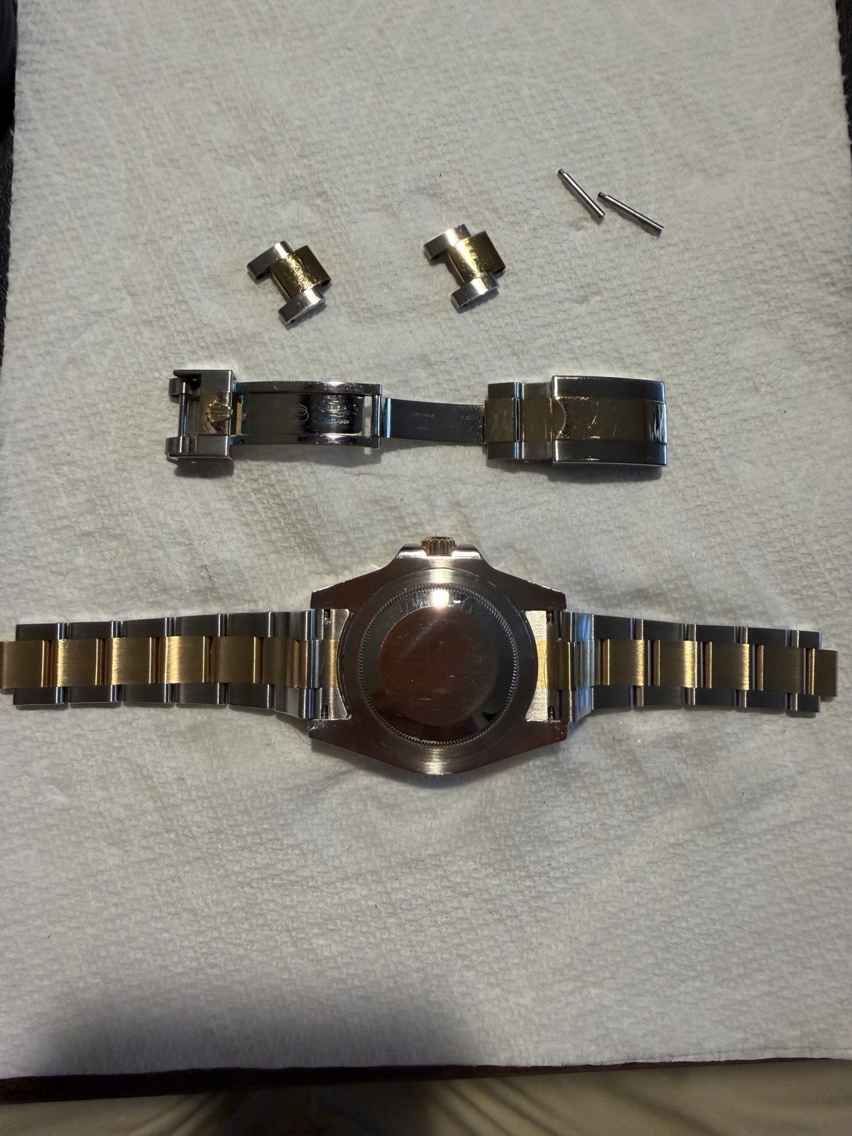 Rolex GMT-Master II Ceramic 116713LN Two Tone Yellow Gold Steel Box Papers