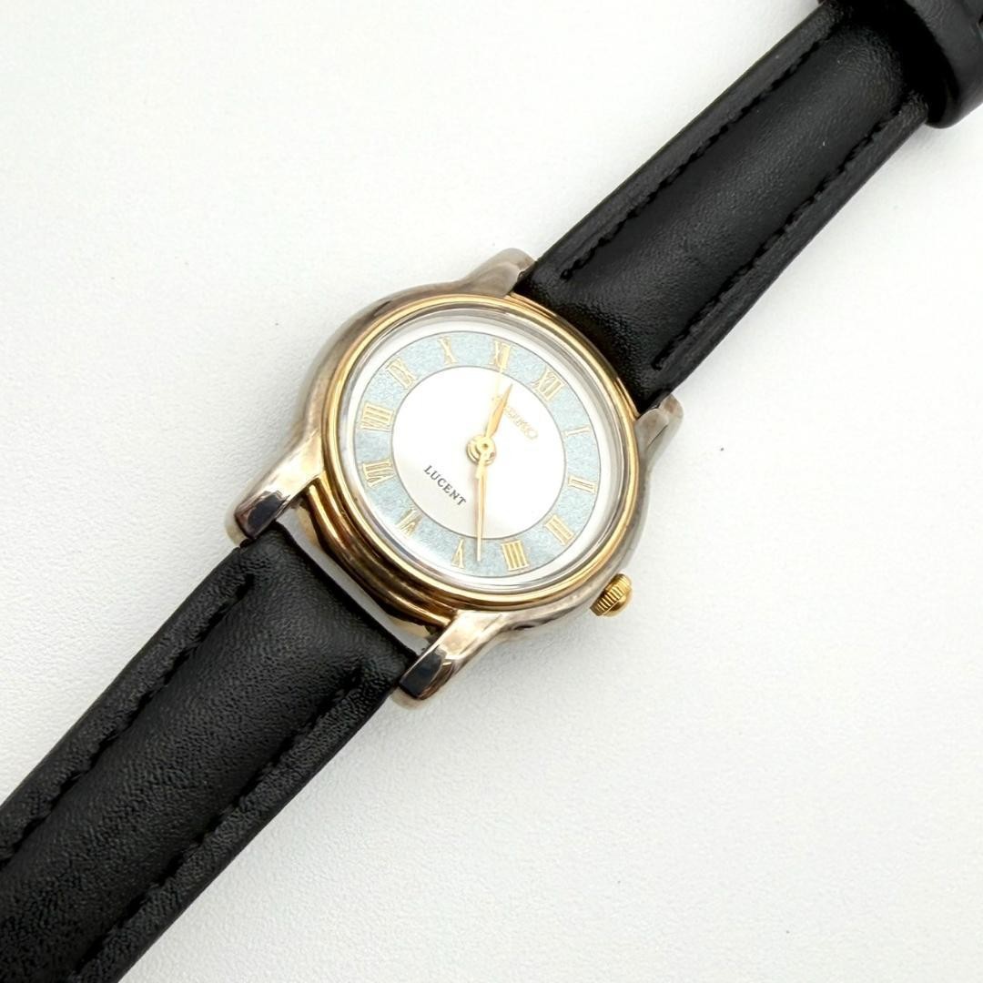 Mint condition Seiko watch, new battery, gold Roman numeral strap, women’s w
