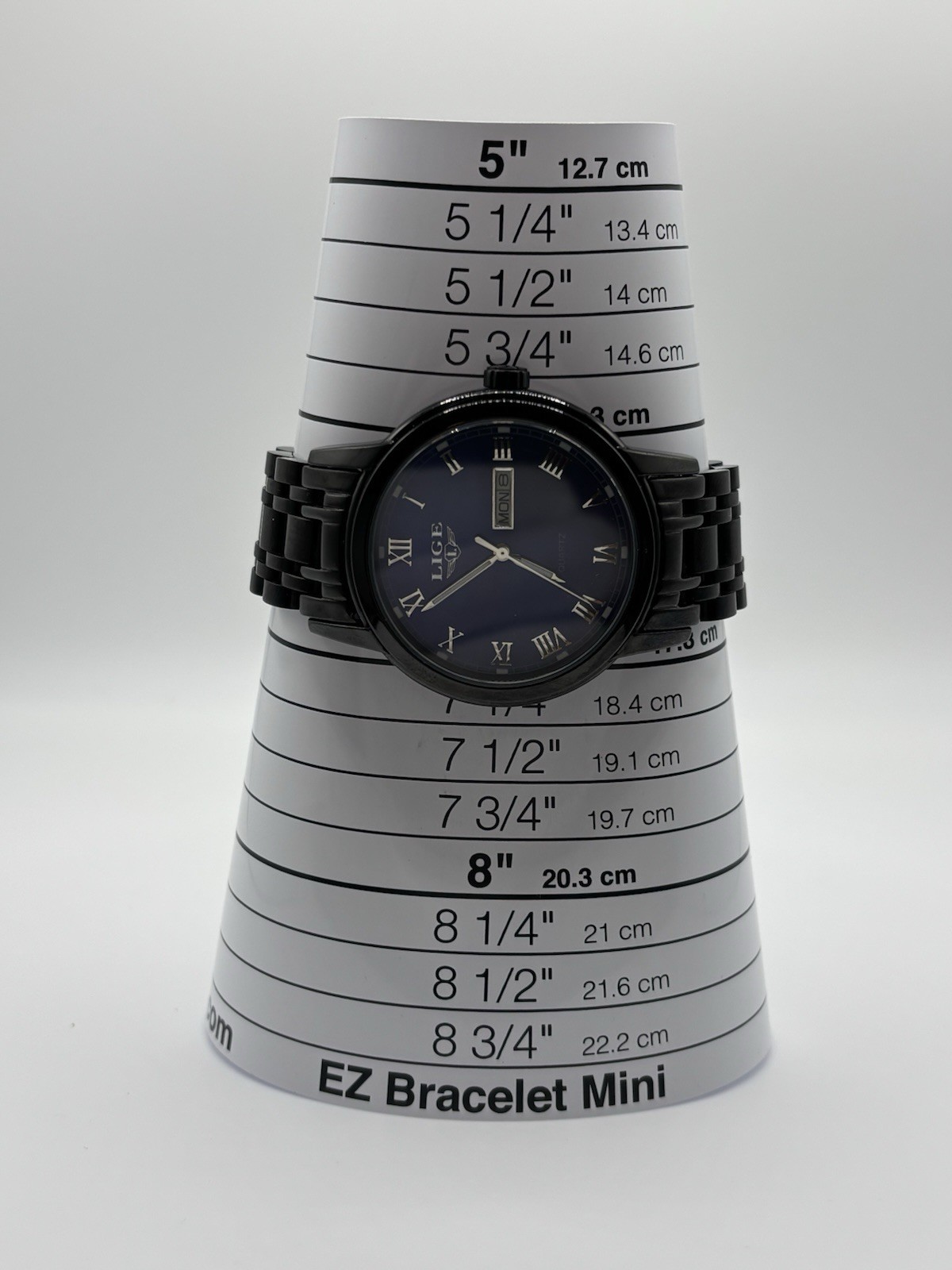Lige Dream 1853 Men’s Watch Day/Date Fancy Blue Dial Black Band New Battery