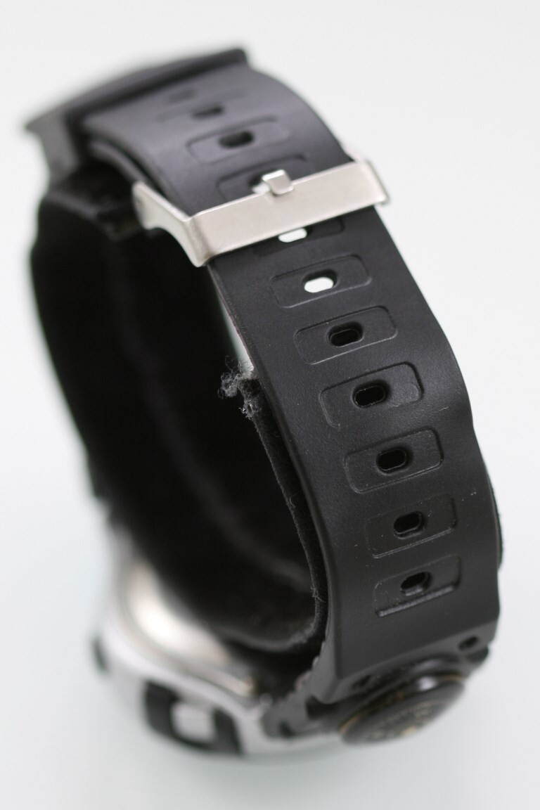 Armitron Watch Men Plastic Silver Black Rubber 50m Alarm Chron Date Light Quartz