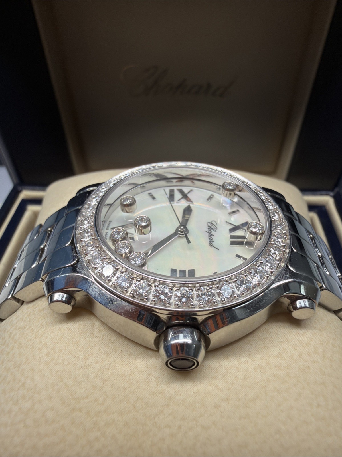 Chopard Happy Sport Mop 7 Diamond Bezel Ref. 27/8476-20 – 36MM Box And Papers