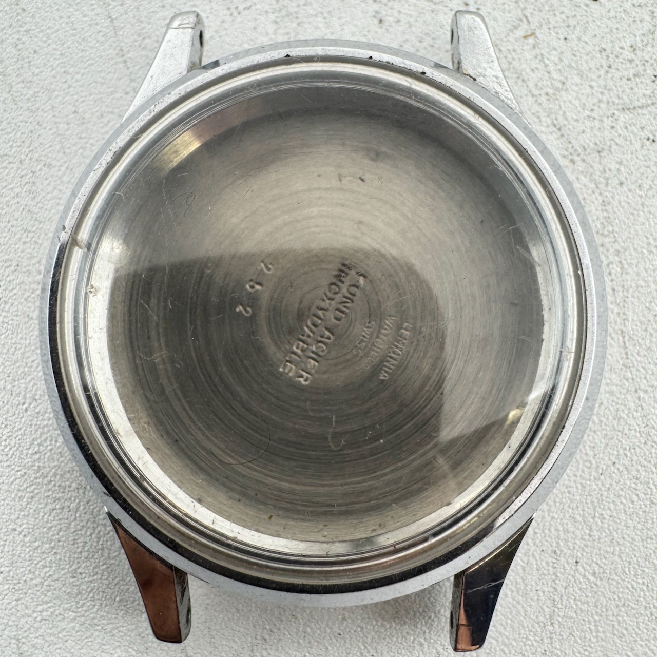 Vintage Lemania 252 Men’s Wristwatch Case for Chronograph 32.5mm Swiss Made