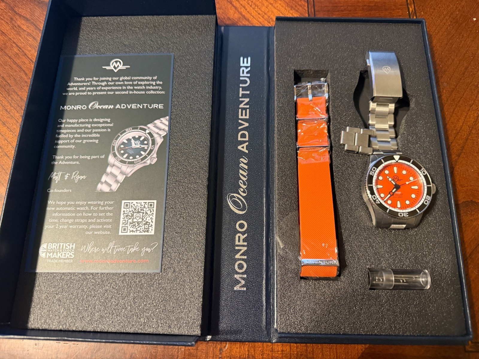 MONRO OCEAN ADVENTURE MOA-5 PACIFIC ORANGE, Automatic Dive Watch, 41mm Stainless
