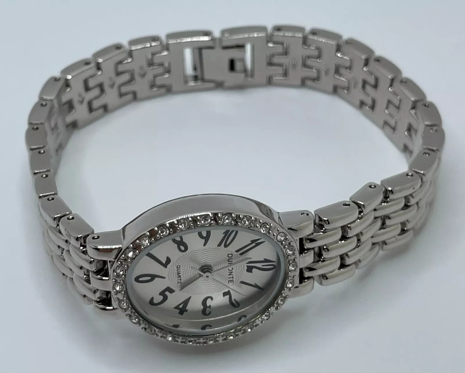 Dufonte Watch Womens 21mm Case Gem Set Bezel Quartz Three Hands Analog