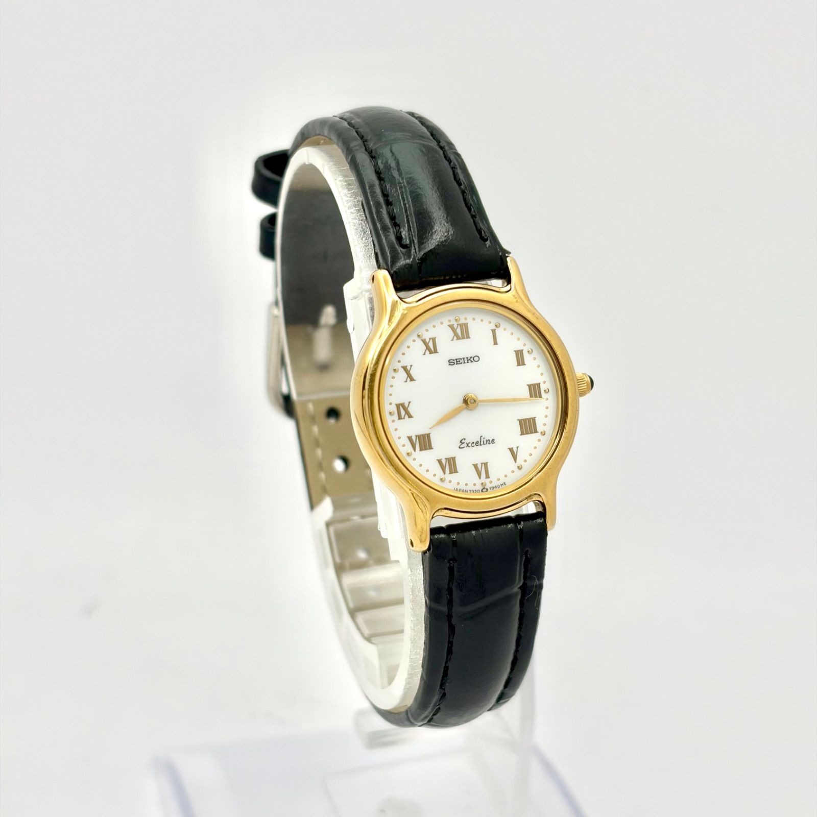 Excellent Condition New Battery SEIKO Exceline Ladies’ Wristwatch Gold Roman 732