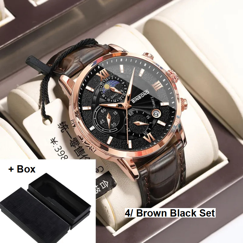 Men’s Multifunctional Chronograph Quartz Watch 12/24 Hours Date function + Box