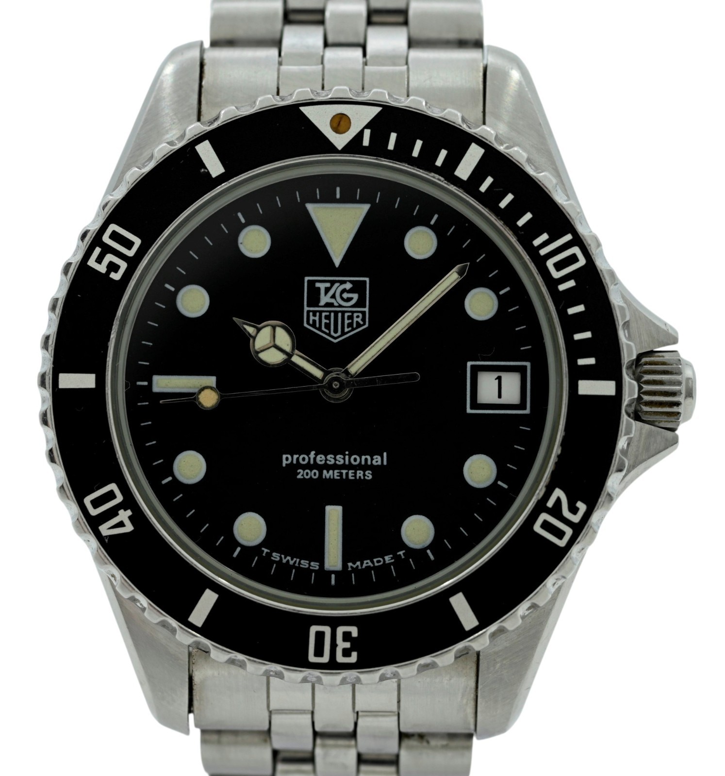Tag Heuer 37mm Men’s 1000 Series Black Dial Dive Watch Jubilee Band- 980.013 D!