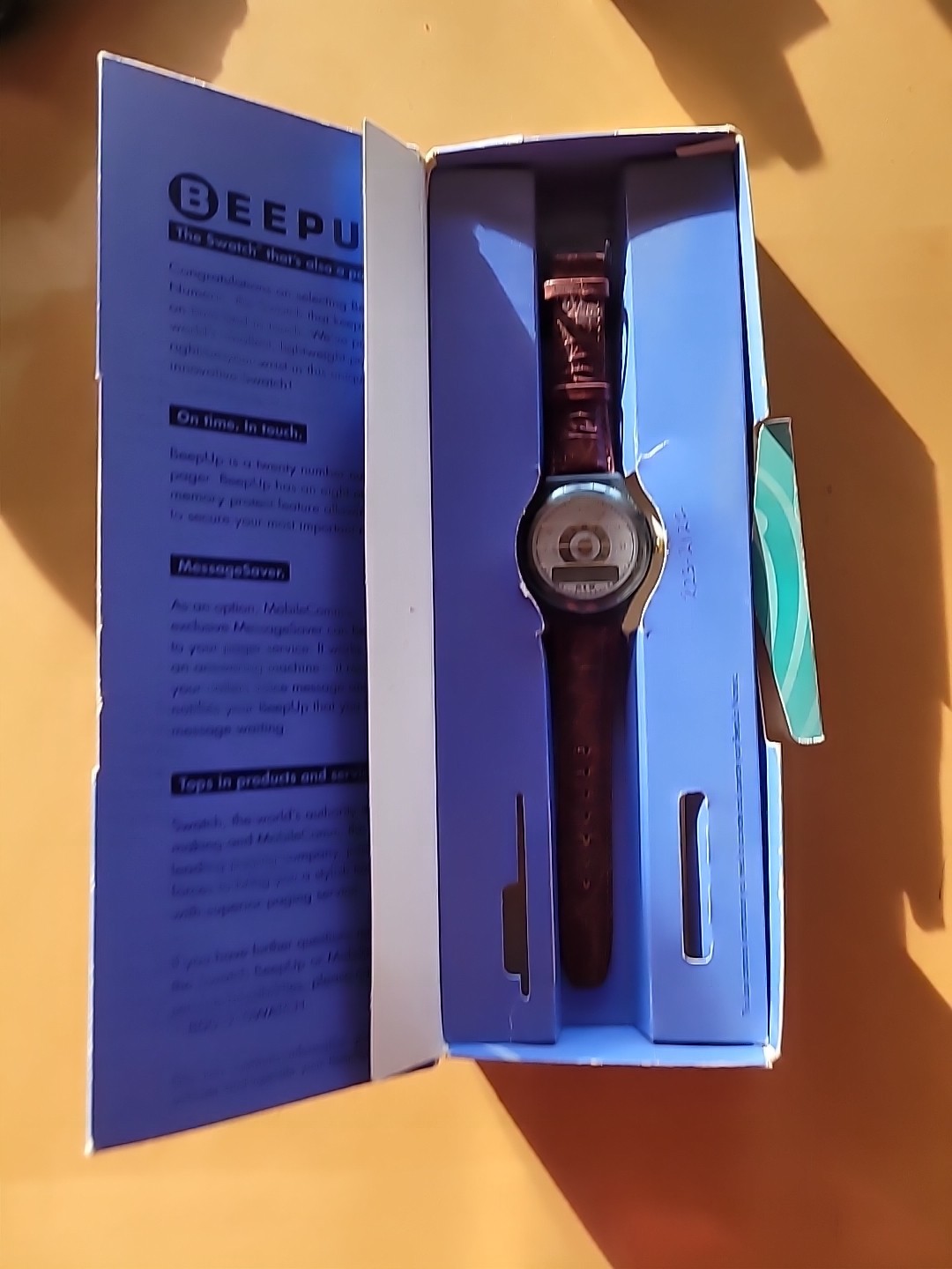 SWATCH 1993 PAGER BEEP UP Numeric Beeper Watch W/ Original Box & phone #