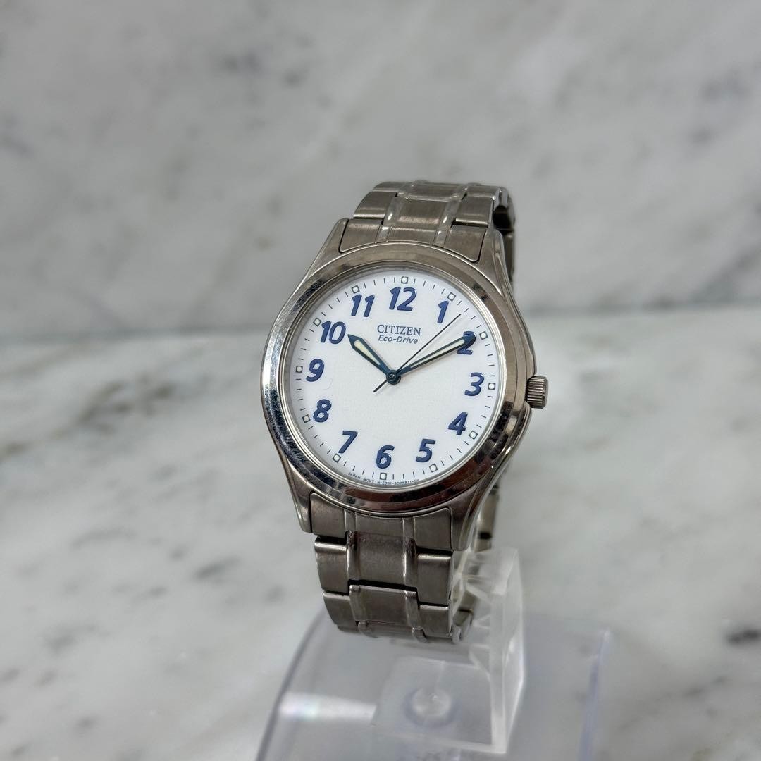 CITIZEN Eco-Drive Watch, Citizen E031, Silver, Blue, White