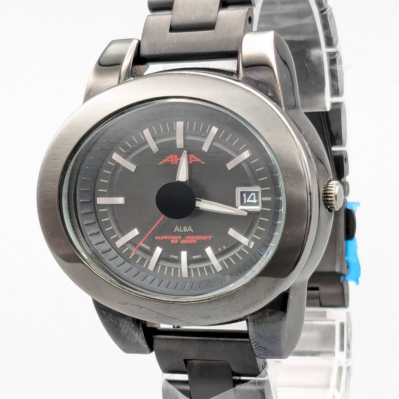 1998 Rare Seiko ALBA AKA V742-5A10 Cushion Case Black Dial 10BAR JDM Watch