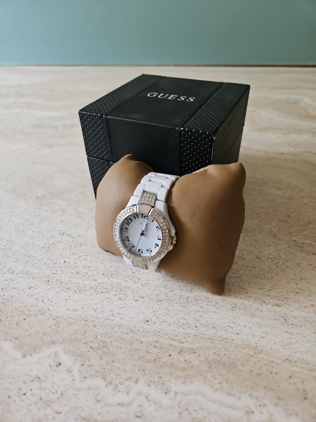 Women’s White Dial With Crystal Rhinestones Polycarbonate W/Original Box