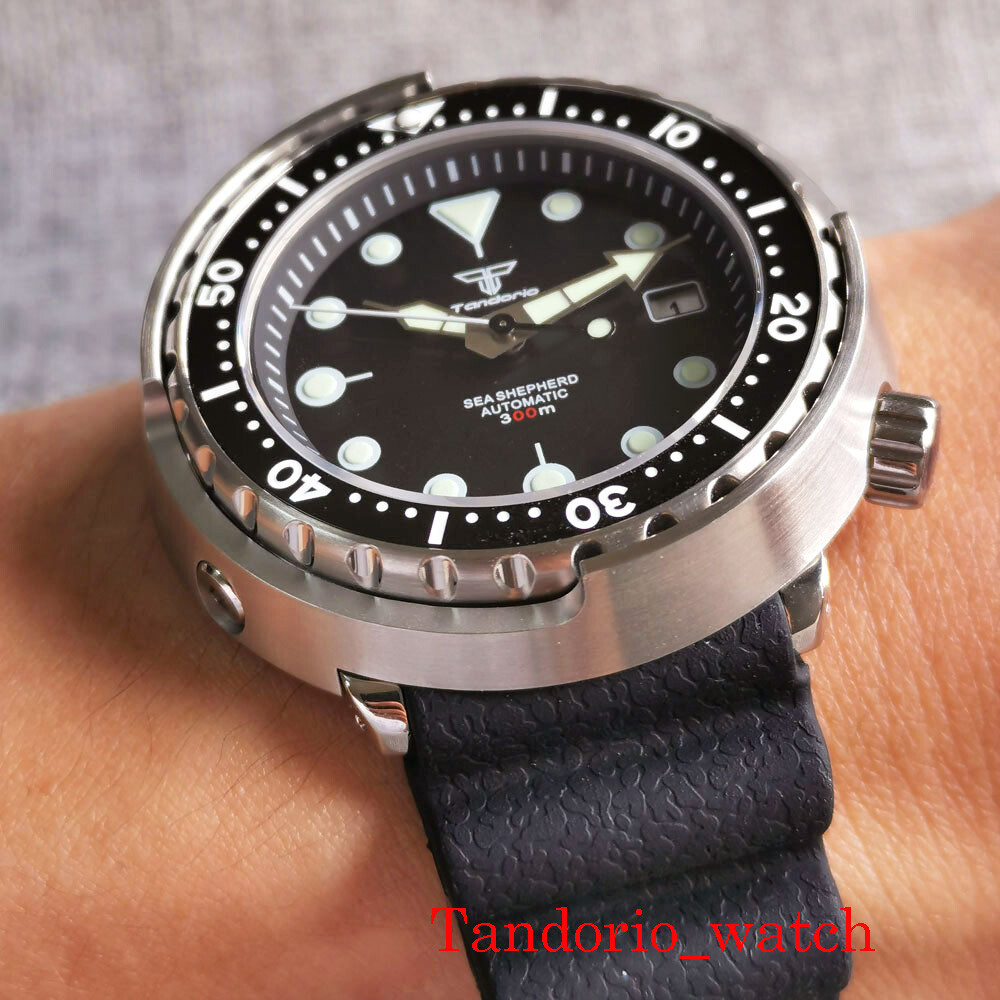 46.5mm Tandorio 30ATM Diving Japan NH35A Mens Watch Sapphire Glass Ceramic Bezel