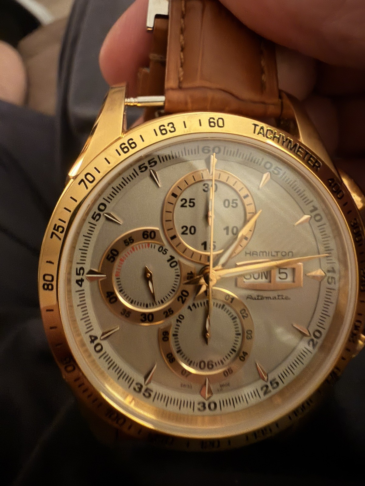 Hamilton Jazzmaster Lord Hamilton Auto Chrono Yellow Gold PVD Stainless Steel