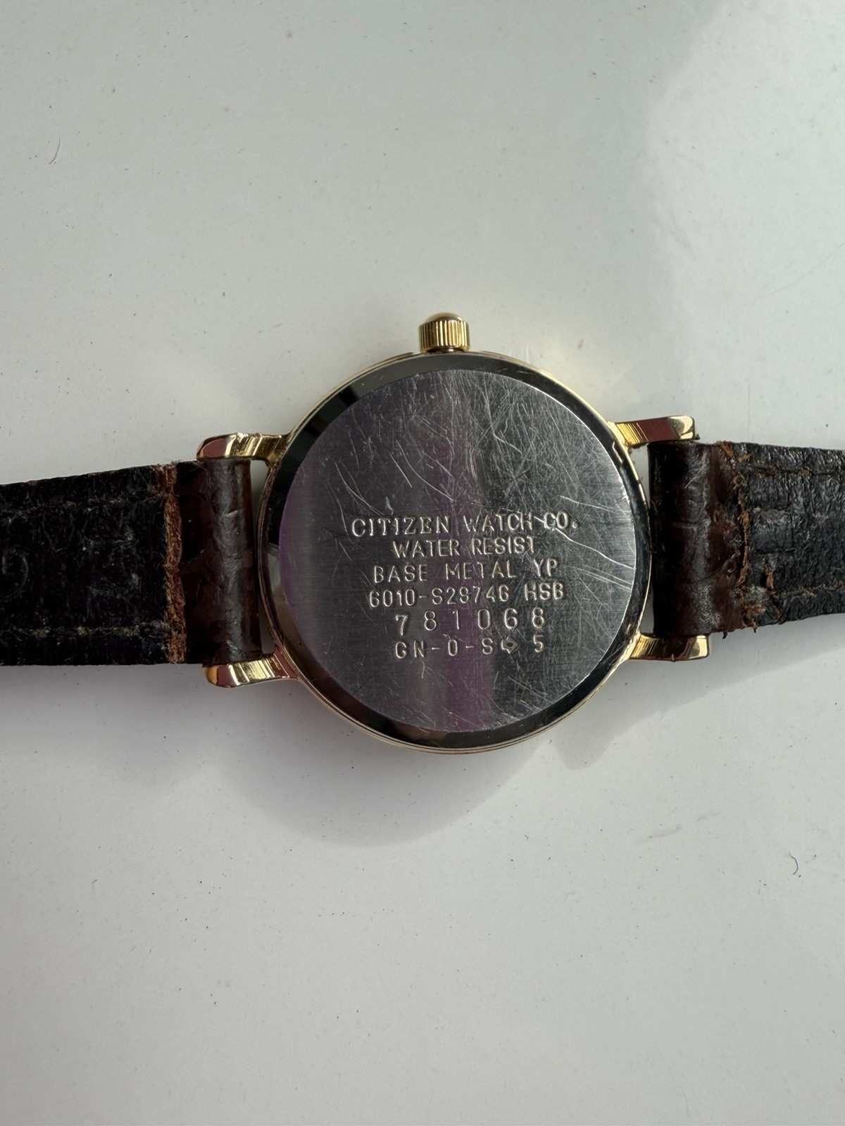 Vintage Women’s Citizen Watch With Brown Leather Strap/ Working/ New Battery