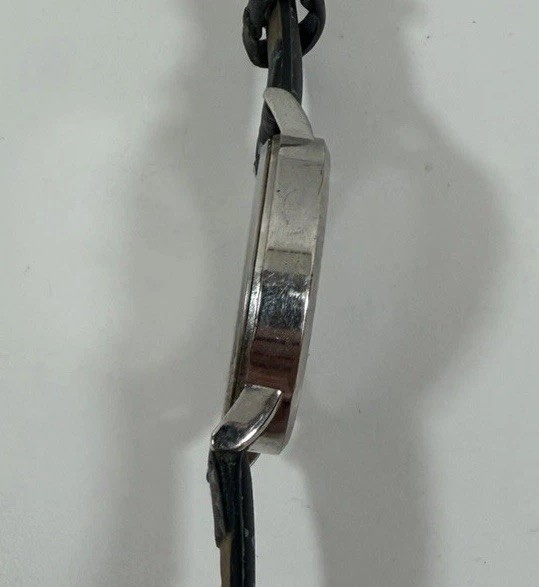 SONY PLAYSTATION LOGO QUARTZ WATCH WITH BLACK FAUX LEATHER STRAP NEEDS BATTERY
