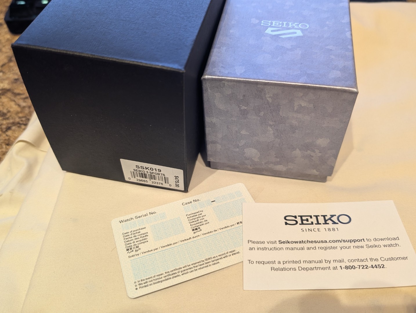 Seiko 5 Men’s Watch SSK019 GMT Automatic Black Dial Stainless Steel 42mm w/box