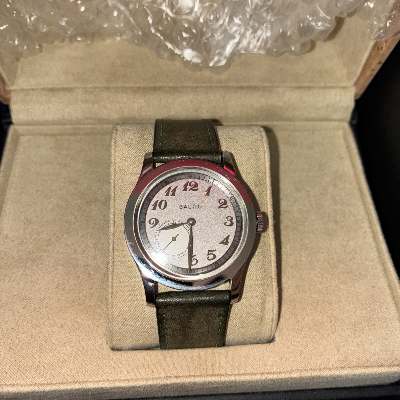 [w/Box ] BALTIC Micro-Rotor MR-01 Silver Dial Automatic Small Second Men’s Watch