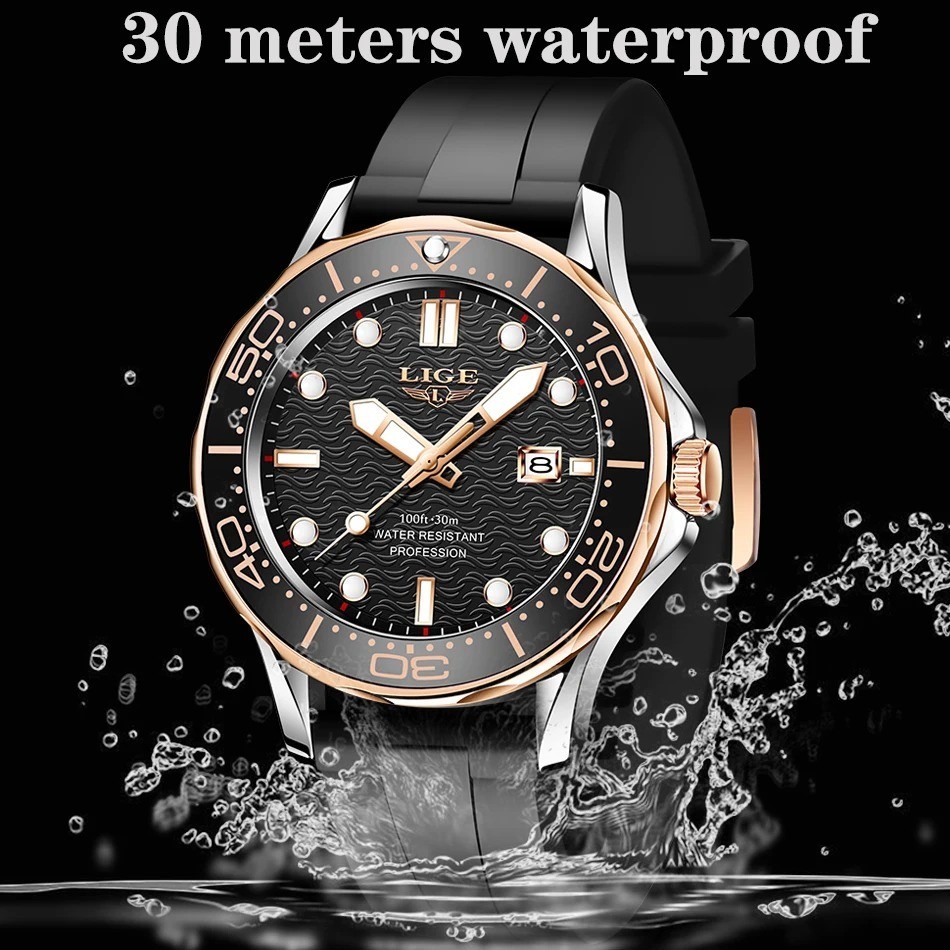 2025 LIGE New Business Mens Watches Top Brand Luxury Dive Watch For Men Waterpro
