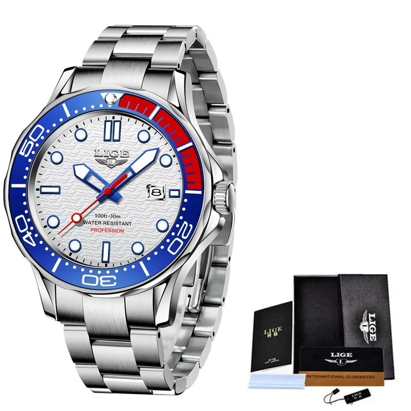 2025 LIGE New Business Mens Watches Top Brand Luxury Dive Watch For Men Waterpro