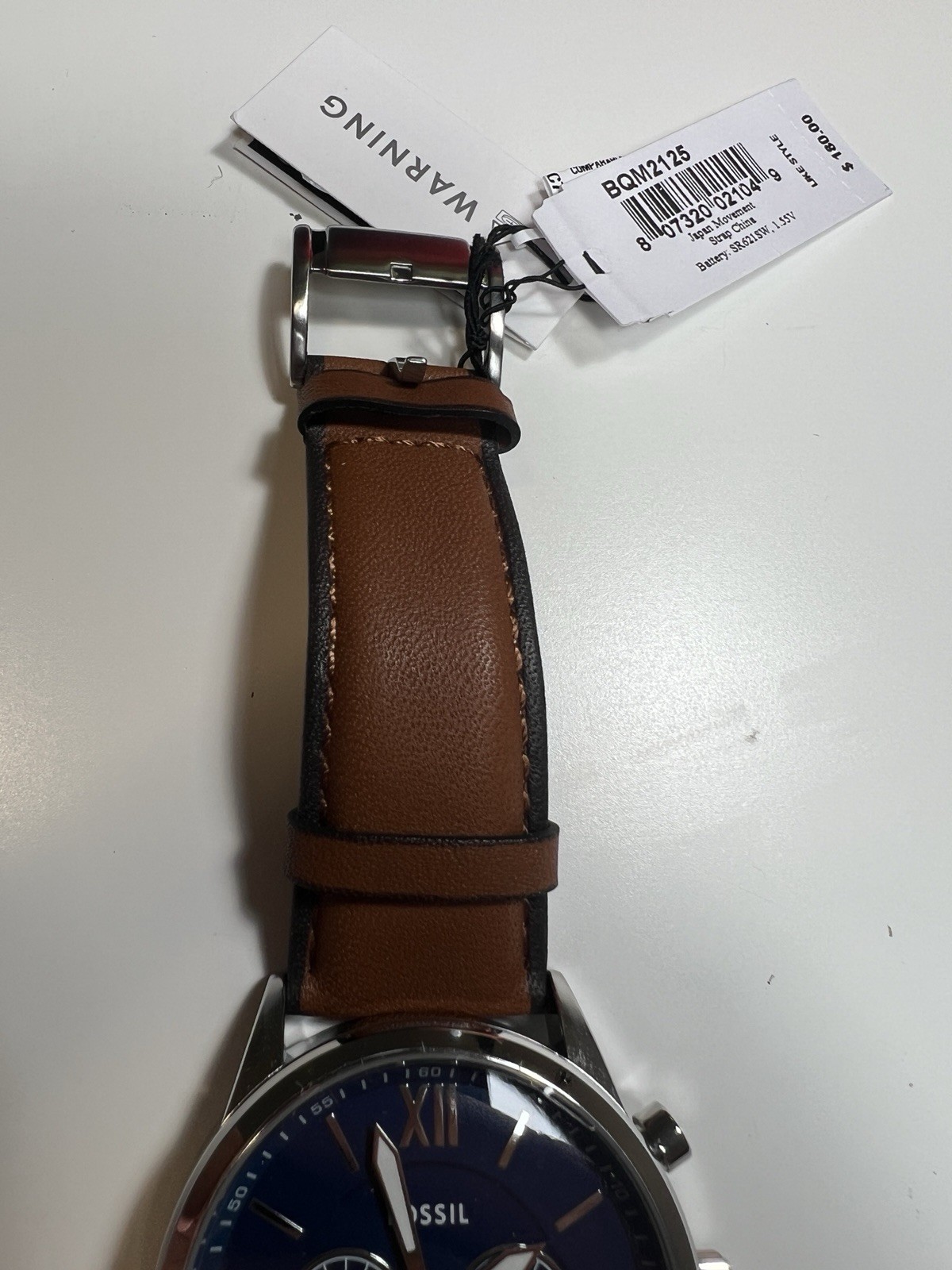 Fossil Flynn Silver Brown Leather Chronograph BQ2125 Men Watch