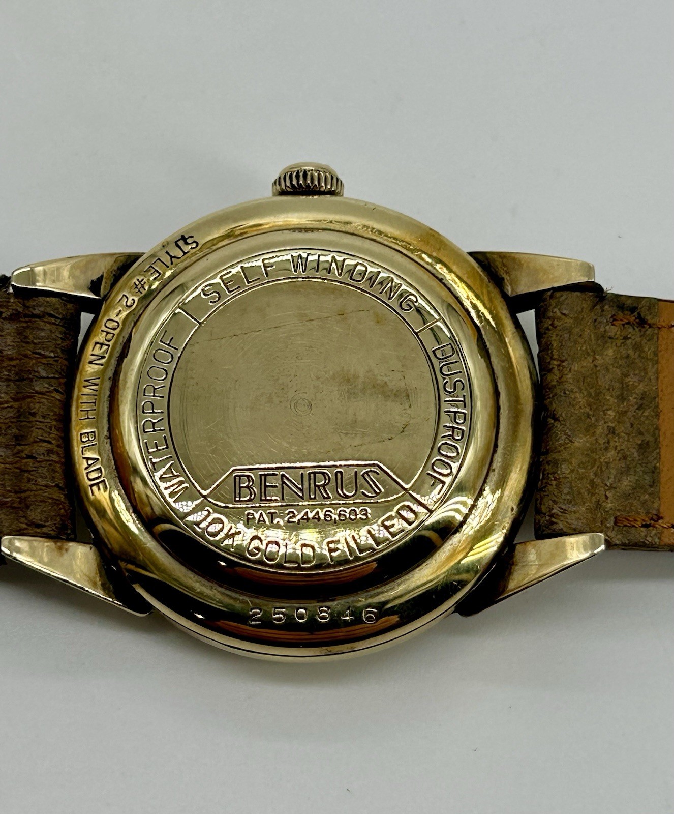 Vintage Benrus Three Star Automatic 25 Jewel 33mm 10K Gold Filled Runs Swiss