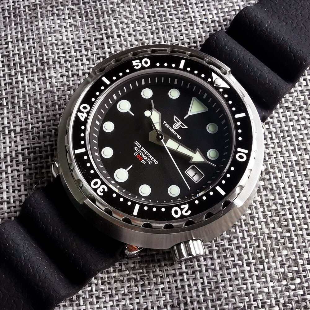 30ATM Tandorio 46.5mm Japan NH35A Lume Sapphire Glass Men Mechanical Watch Date