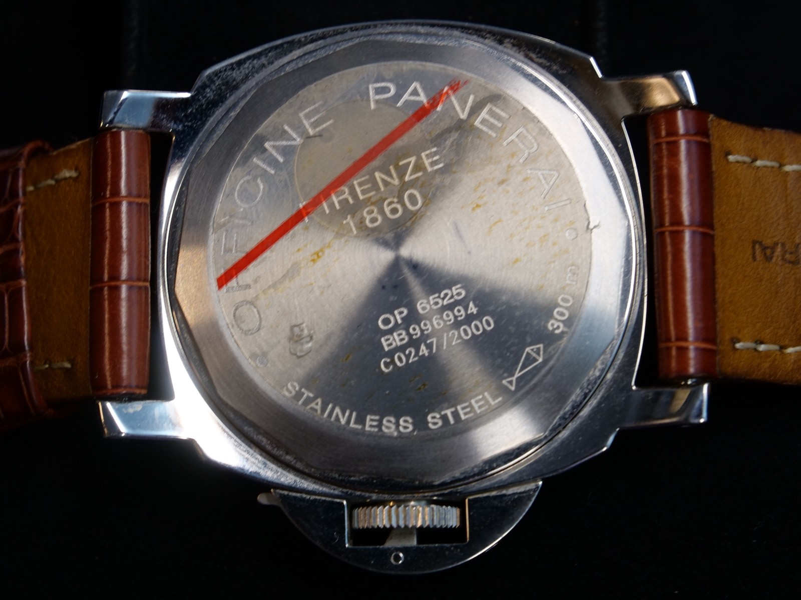 Panerai Luminor Power Reserve Automatic Mens Watch Brown Leather Band