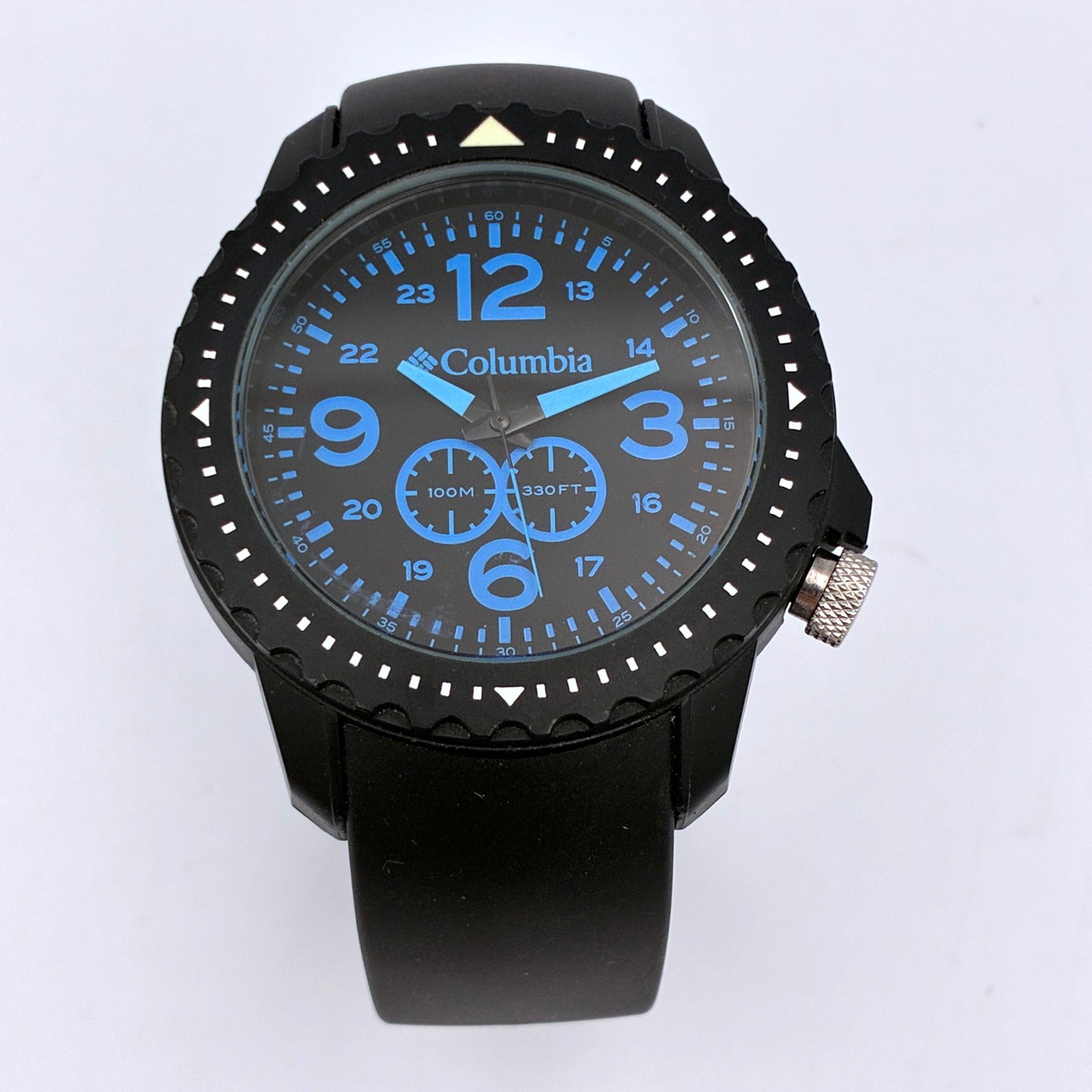 Columbia Men’s Watch Black Blue Dial 10ATM Luminous 45mm – New Battery