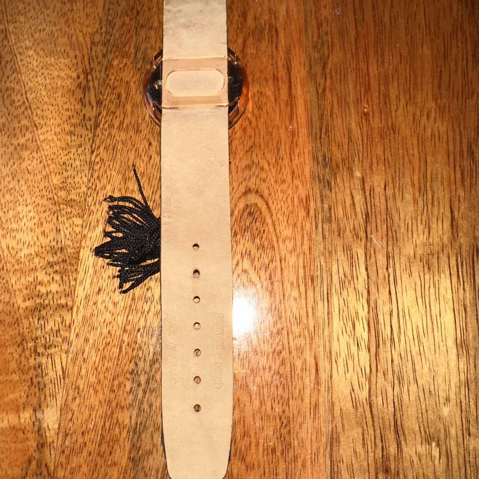 1995 Swatch Pop Smooth Velvet PMB102 Midi Rose Dial Black Velvet Strap Watch
