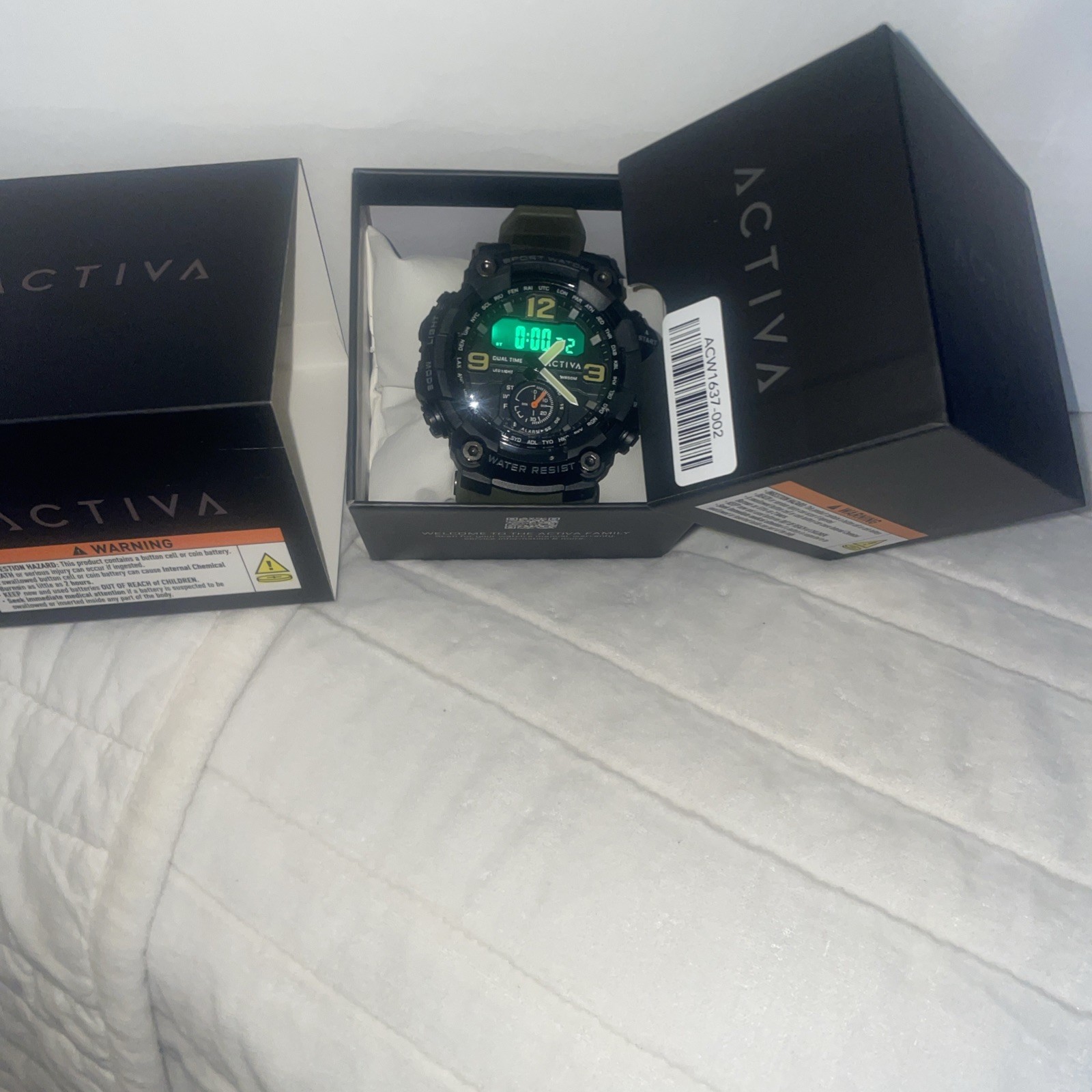 Activa X Invicta BlackOps 56mm Digital Men’s Watch Army Green (ACW1637-002) New
