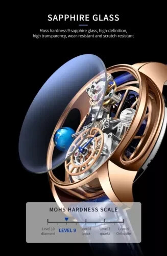 2023 PINDU Design Luxury Men’s Quartz Watch Diamond Tourbillon 3Bar Astronomi