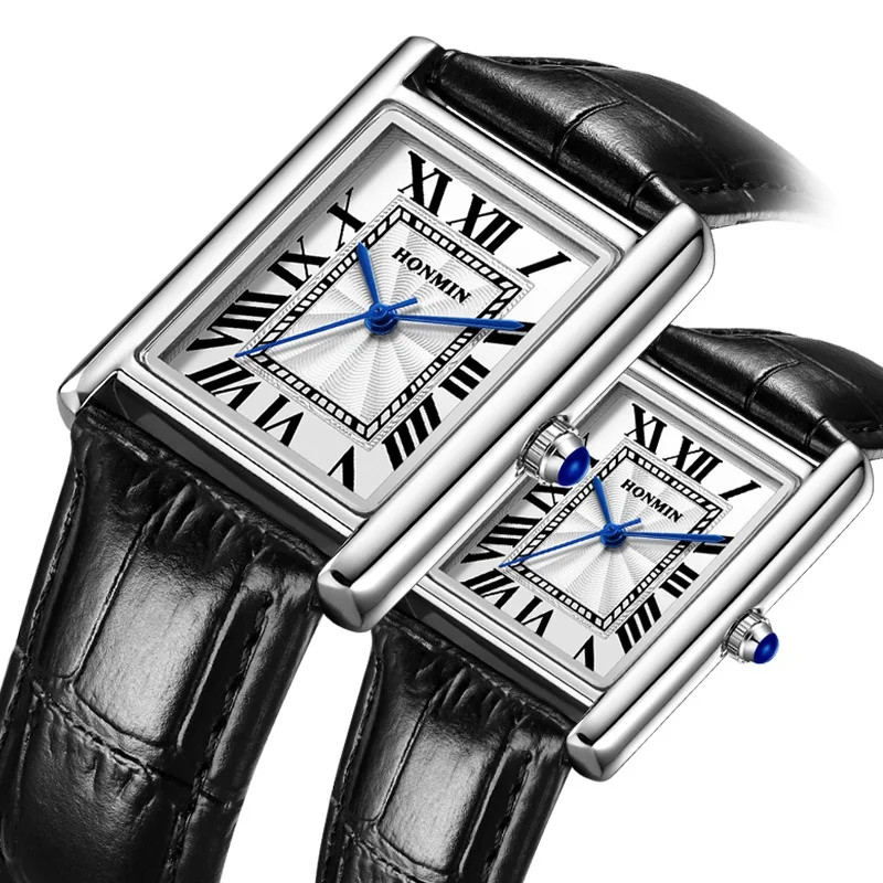 New Elegant Watches for Women and Men Fashion Leather Strap Waterproof Quartz