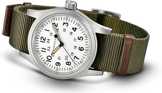 Hamilton Khaki Field Mechnical 38mm White Dial Green Strap Men’s Watch H69439411