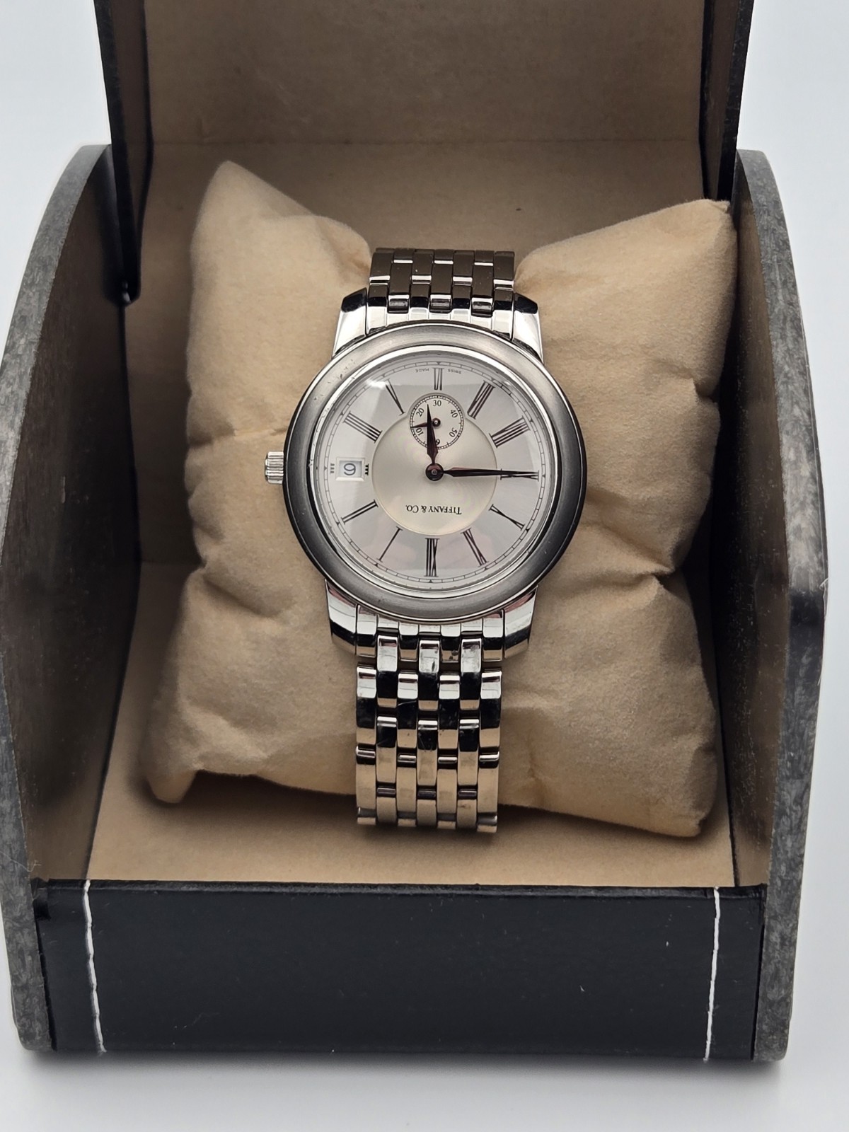 Tiffany & Co. Mark Resonator Mode Men’s Watch 37mm Stainless Steel Swiss Silver