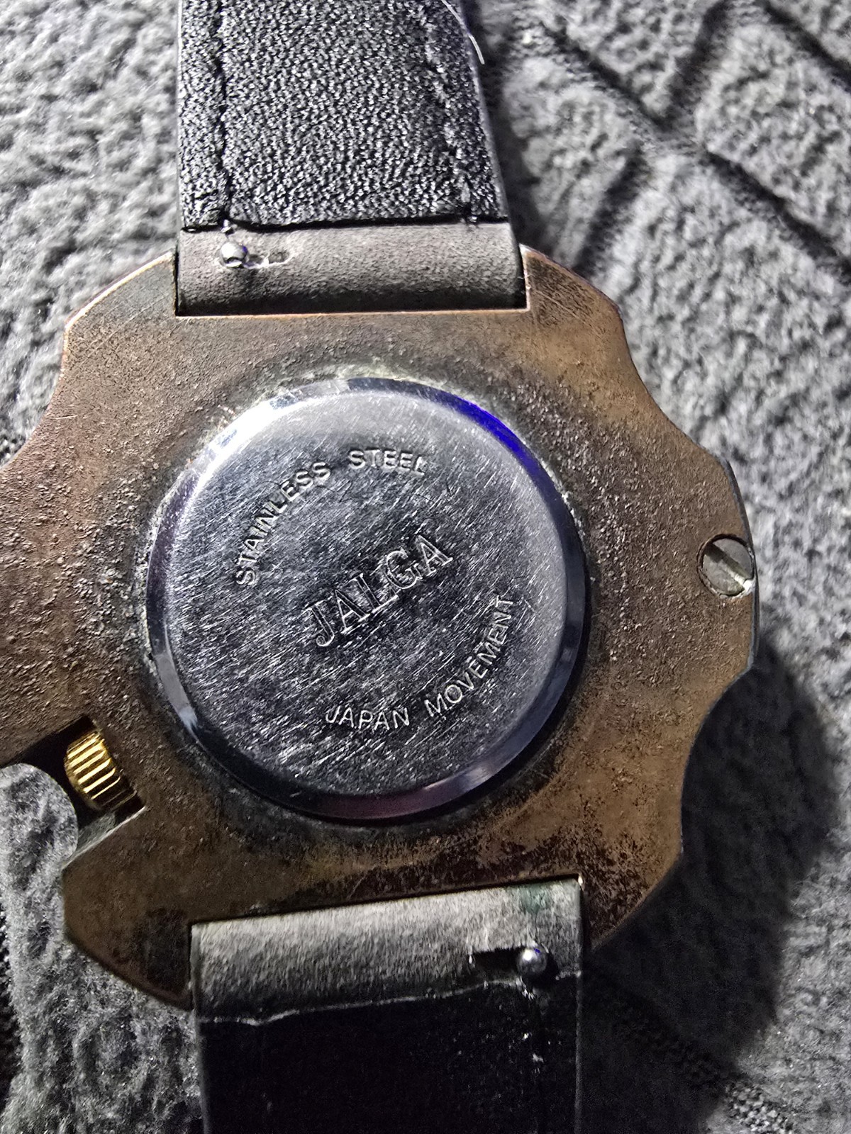 Jalga Python 357 Mag Japan Movement Stainless Steel Leather Bronze Watch
