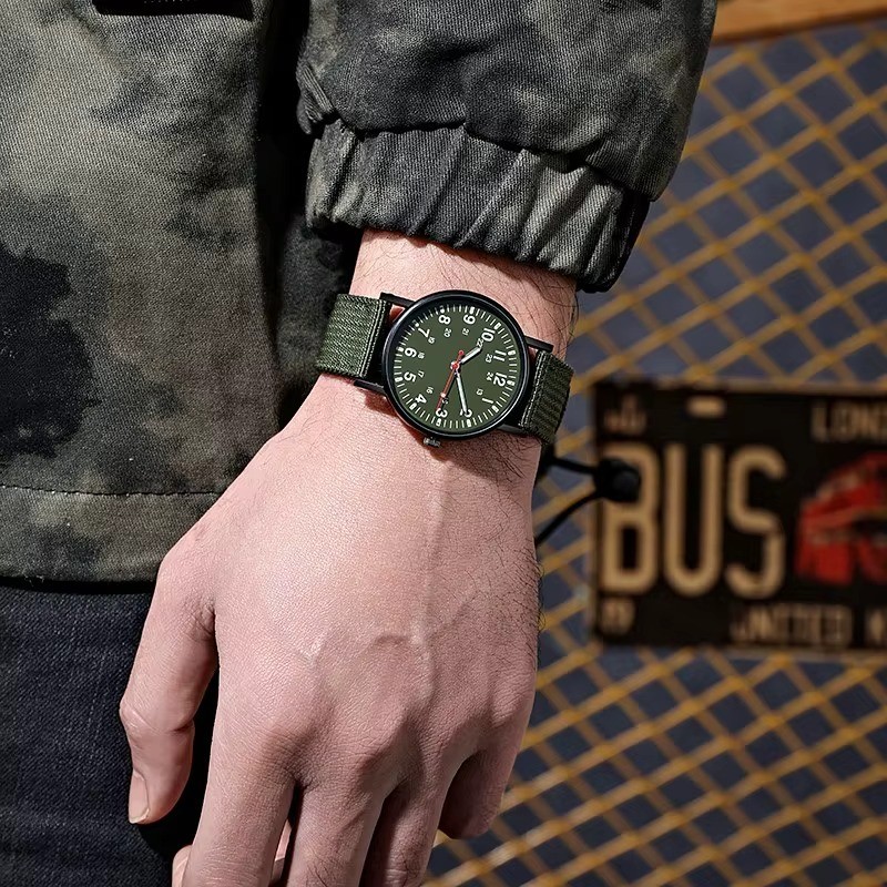 Military Watch Army Durable Water Proof Luminous 24Hours Dial Nylon Strap USA