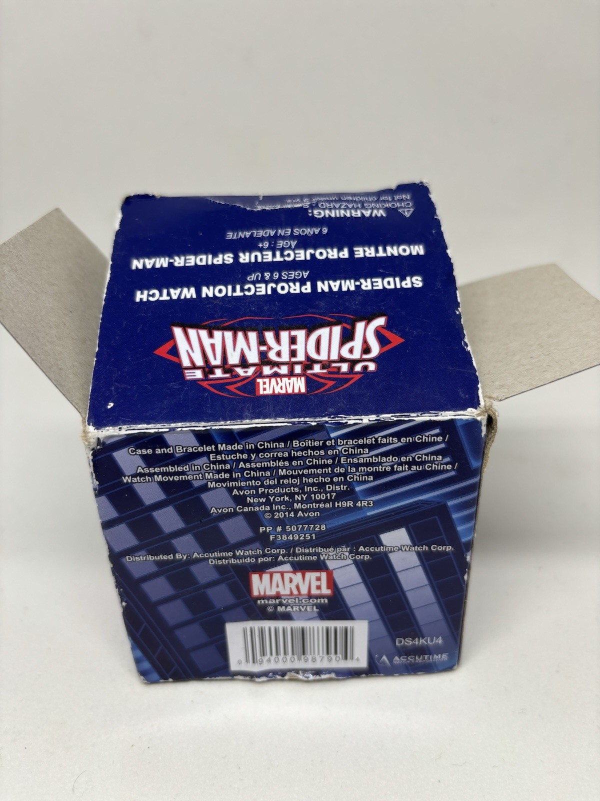 Marvel Spider-Man Projection Watch Kids Quartz Analog Blue Plastic w/ Box