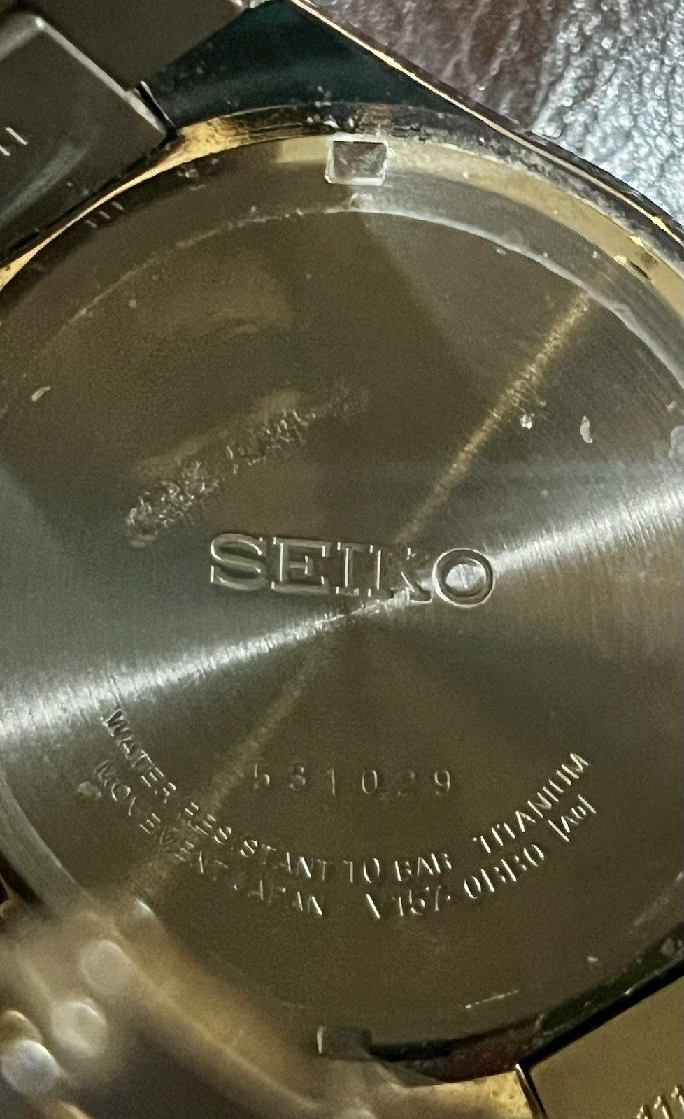 Seiko Solar Titanium 100m Black Dial Date Two-Tone Bracelet Analog Watch