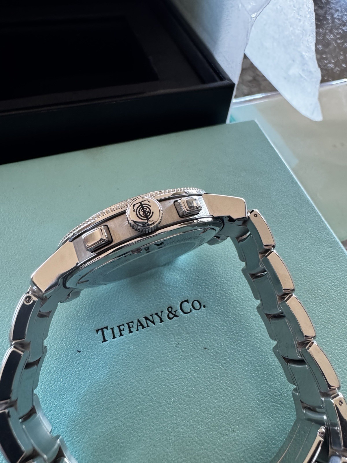 TIFFANY & Co. Mark T-57 17840894 Quartz Chronograph Men’s W/ Boxes Excellent!