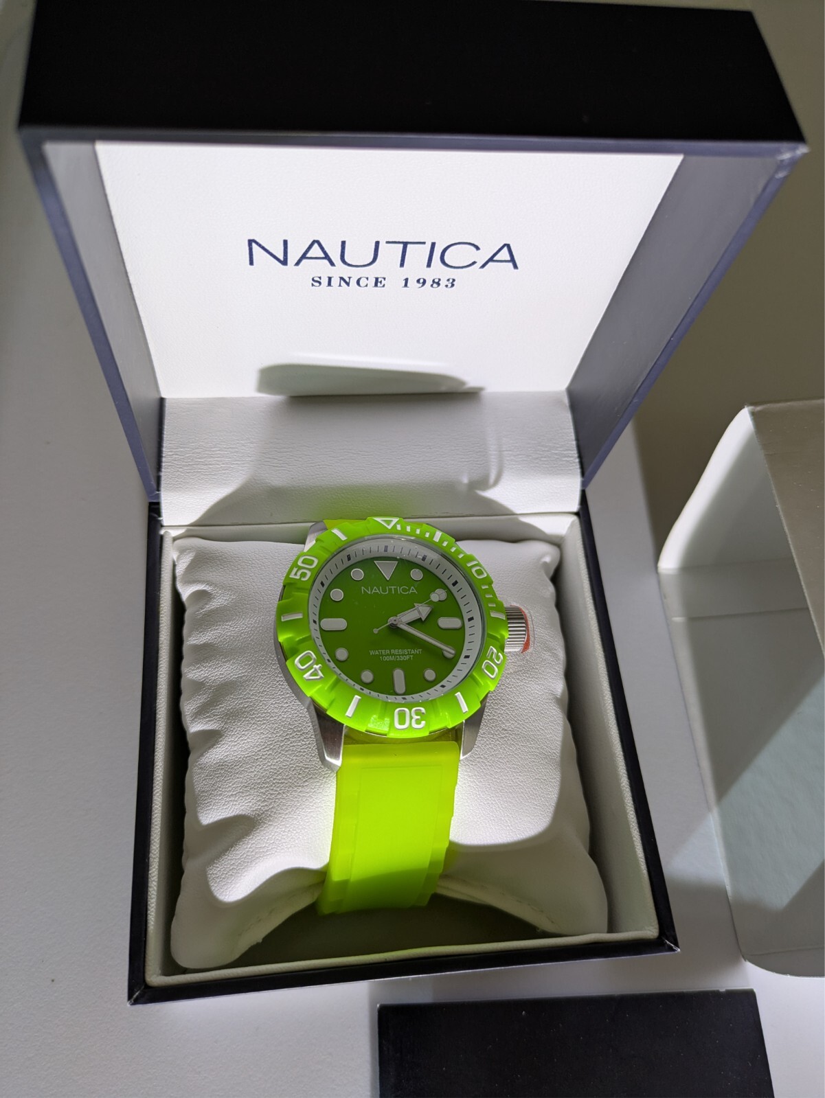 Nautica South Beach Green Dial Jelly Men’s Watch Rubber Silicone Strap N09605G