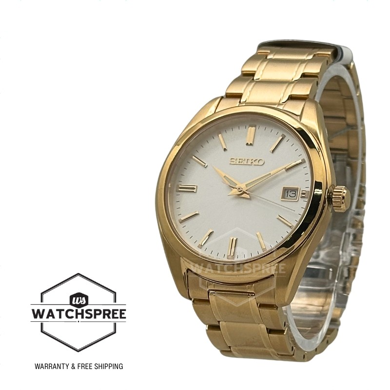 Seiko Classic Quartz Gold-Tone Stainless Steel Band Watch SUR314P1