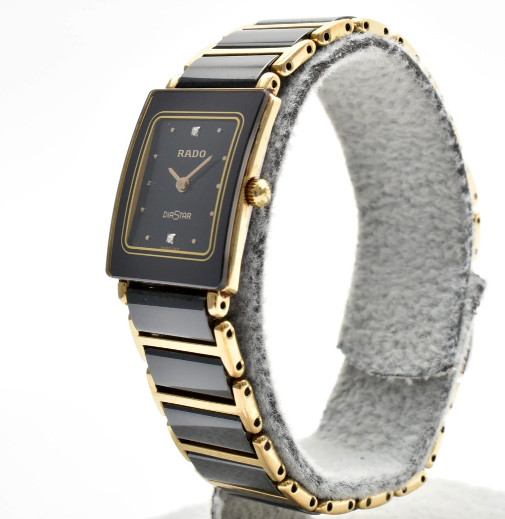 [N MINT] RADO Diastar 153.0249.3 2P Diamond Gold 18mm Qz Ladies Watch JAPAN