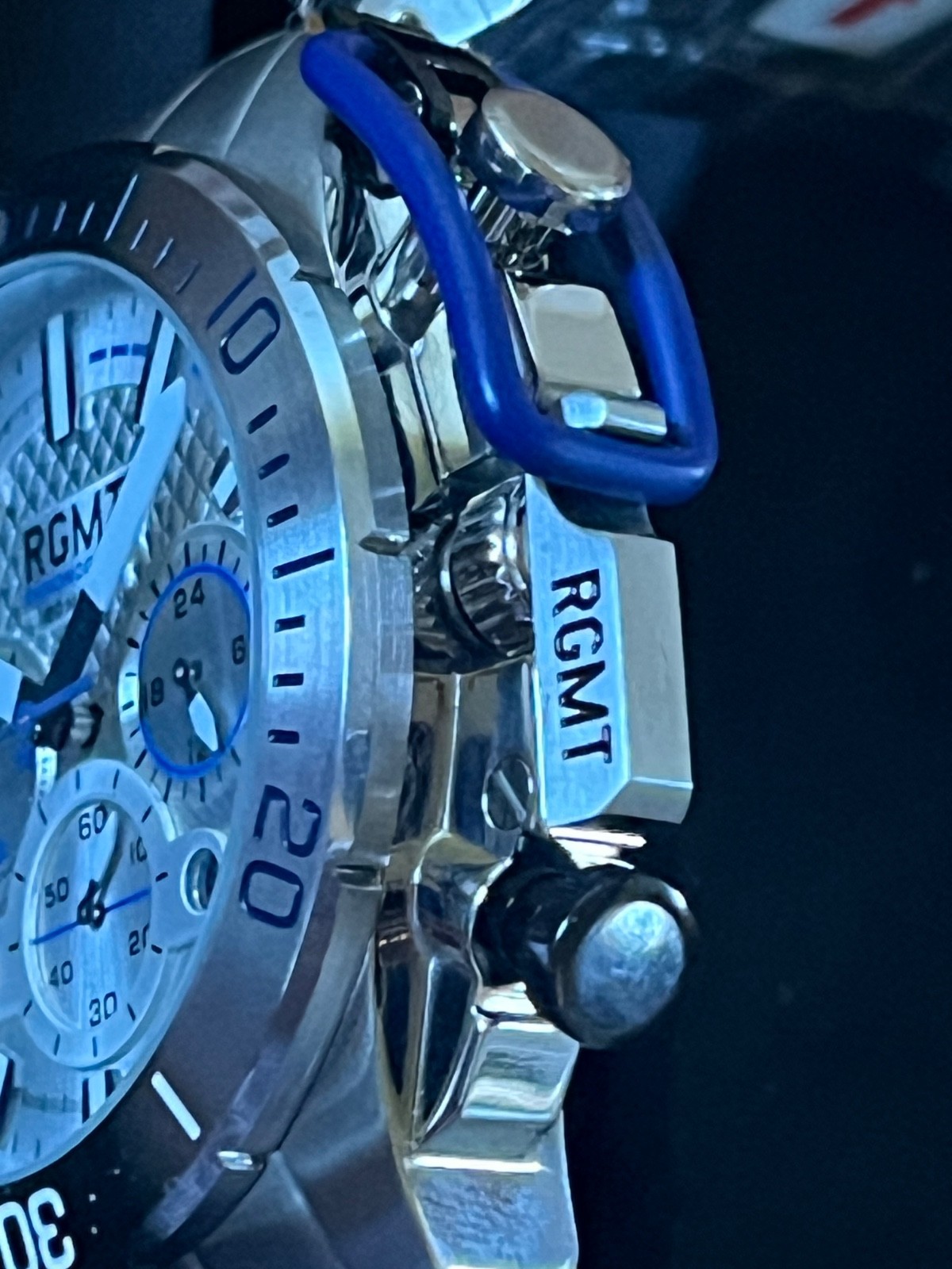 RGMT ARMOURY Silver White Men’s Chronograph Watch RG-8001-11 with Flashlight