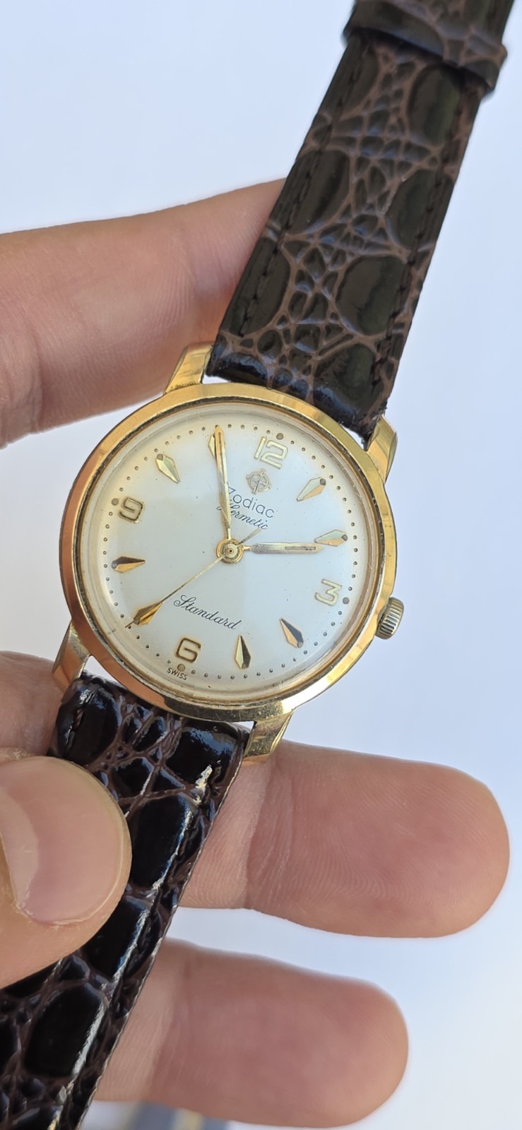 Vintage ZODIAC HERMETIC Standard Cal 60 Ref 764 Men’s 32mm Gold Plated Watch