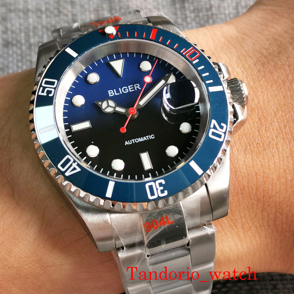 40MM NH35A PT5000 Blue/Black Dial Sapphire Glass Ceramic Bezel Auto Men’s Watch