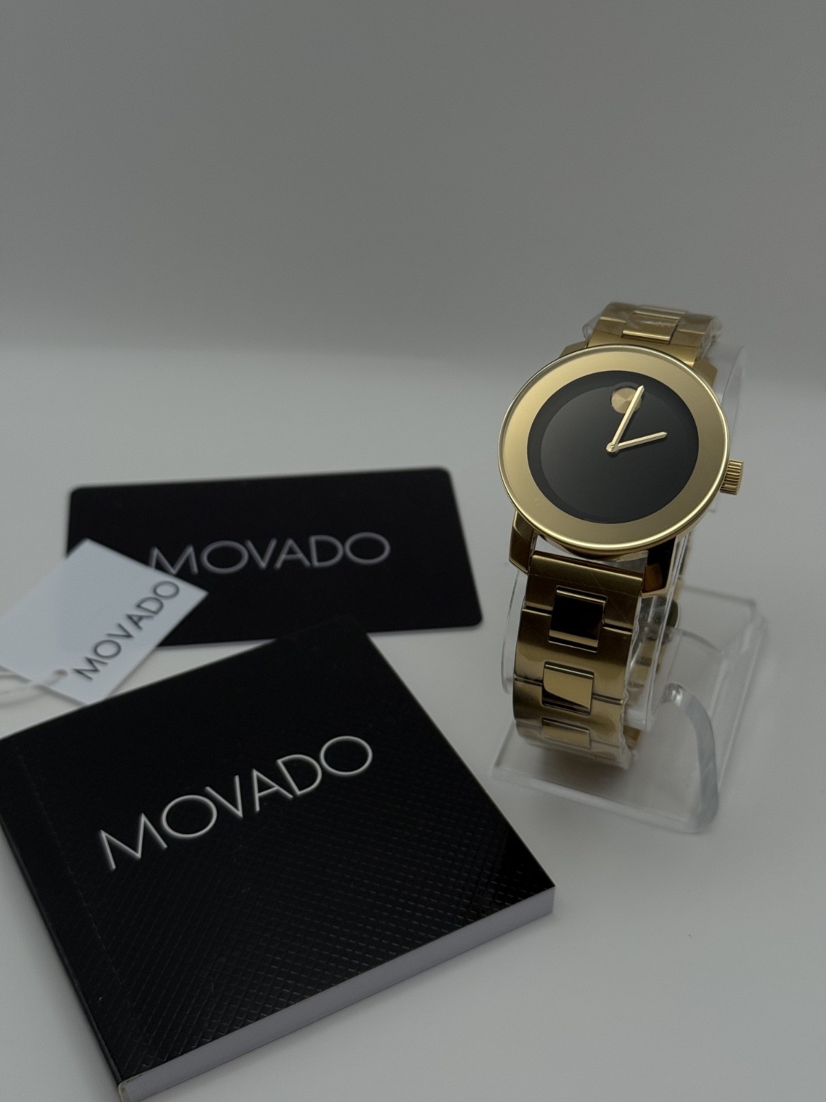 Movado Bold Black Dial Gold-tone Unisex Watch 36MM. 3600397