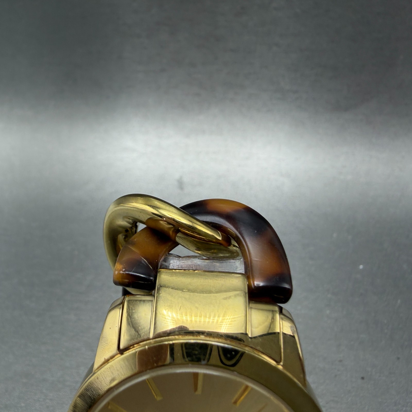 Michael Kors Nini Watch Women 35mm Champagne Dial Gold Tone Tortoise New Batt
