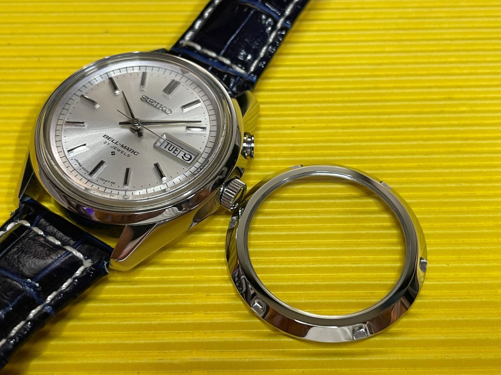Seiko Bell Matic 4006 7010 Sapphire Display Case Back Only Japan 316L Steel
