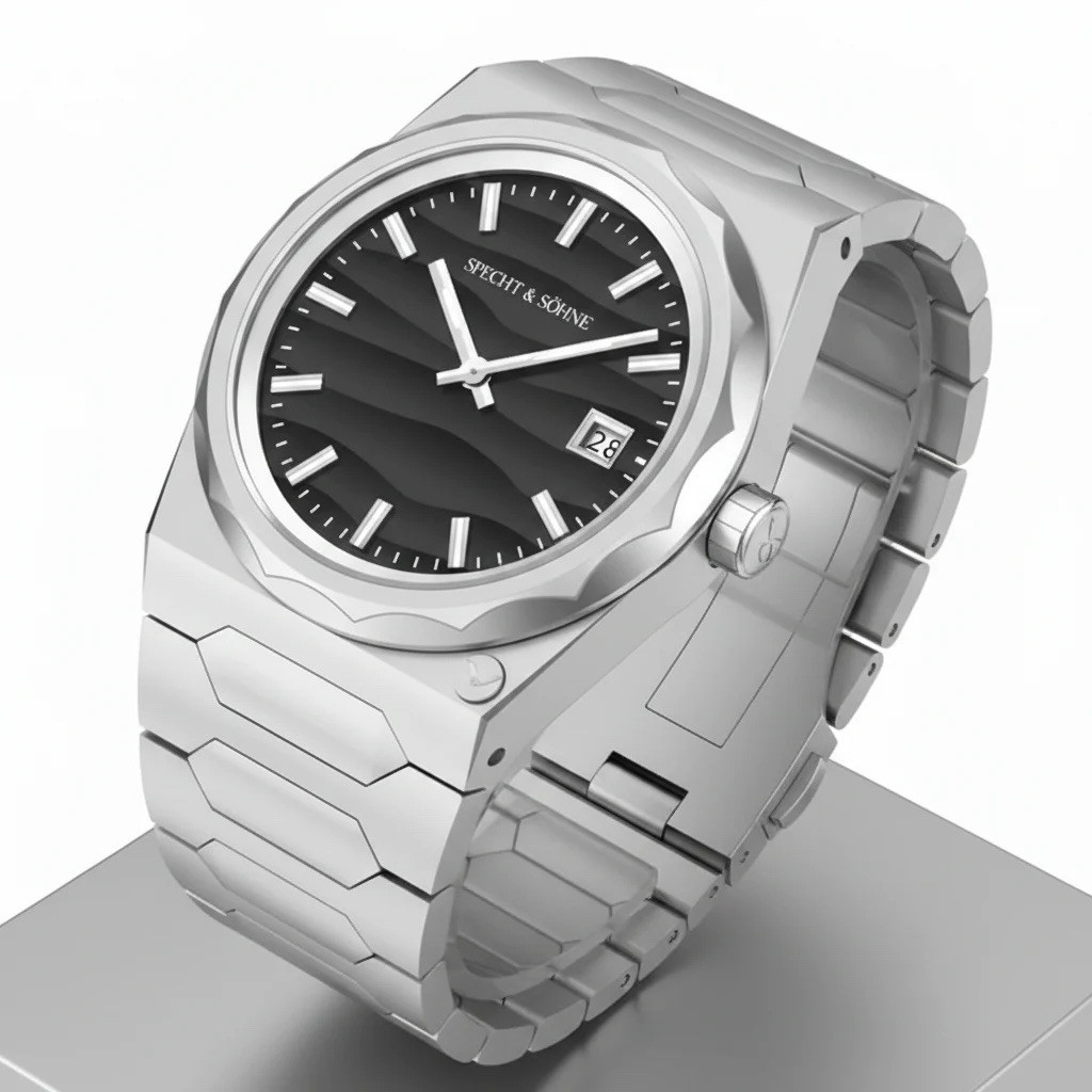 Specht & Söhne Men’s Automatic Watch Blue Dial Date Stainless Steel Bracelet